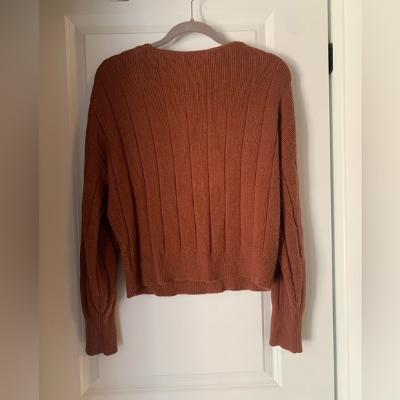 Beautiful Brown Wrap Sweater - Picture 4 of 5